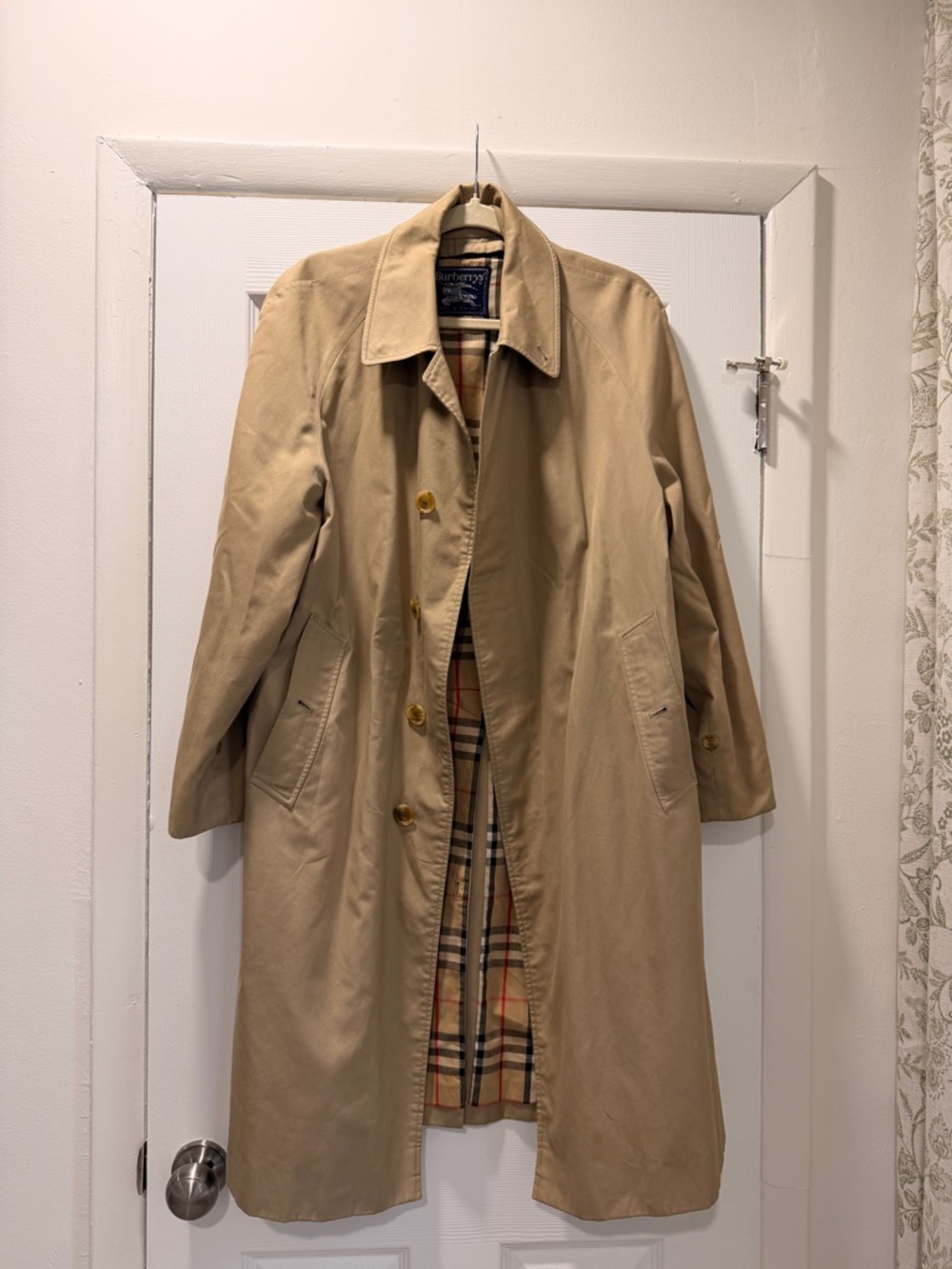 Burberry Camel Trench Coat with Signature Check Lining - Picture 8 of 11